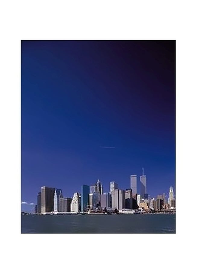 بوستر حائط للتزيين أزرق/أسود/أبيض 45x31سم