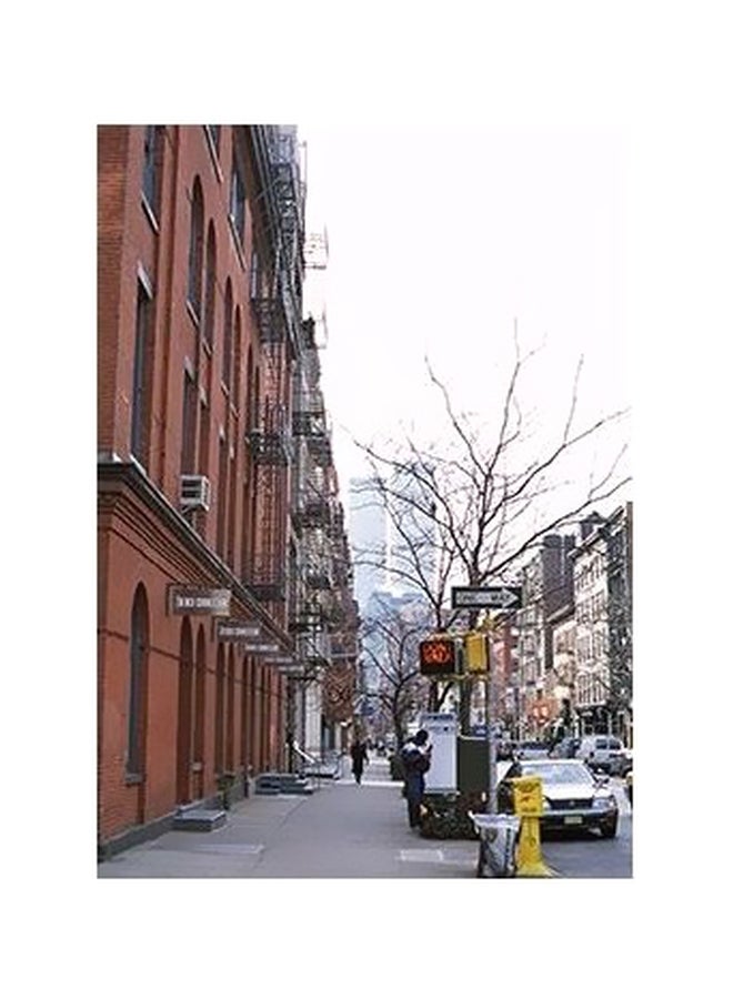 فوتو بلوك بوستر جداري مطبوع للتزيين برتقالي / أبيض 60x40سم