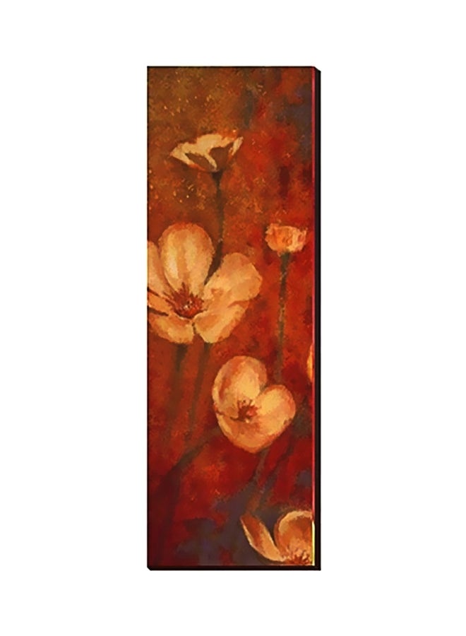 لوحة جدارية لتزيين الحائط مع إطار أحمر/ برتقالي/ بني 13x45سم