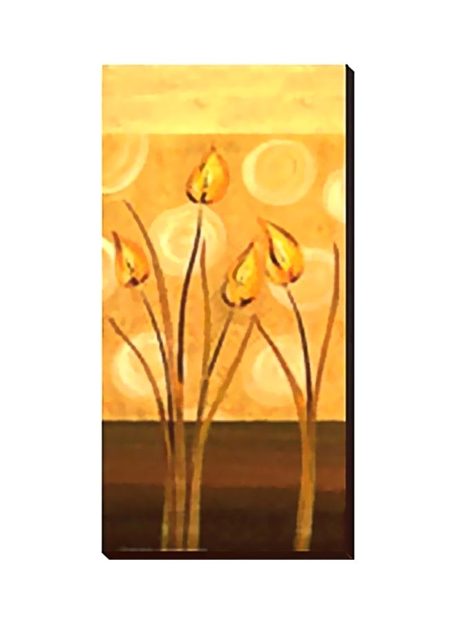 لوحة جدارية لتزيين الحائط مع إطار أصفر/ بني/ برتقالي 13x45سم