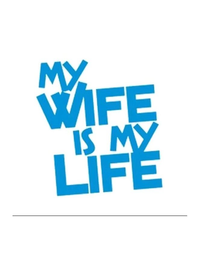 Decorative Wall Poster White/Blue 32x32cm