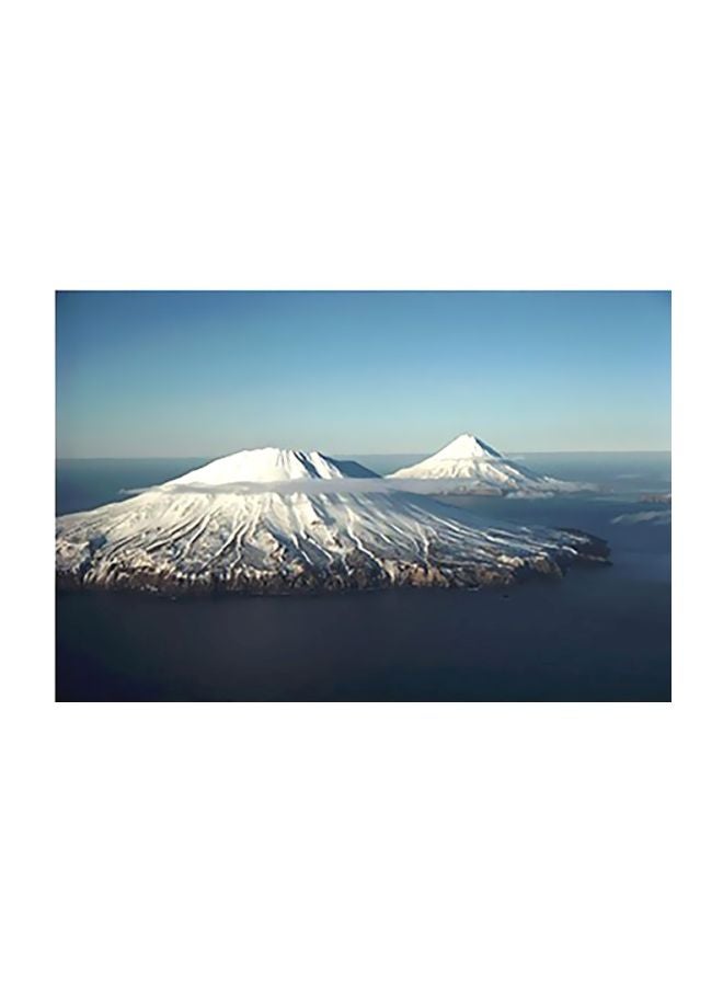 Decorative Wall Poster White/Blue 24x34cm