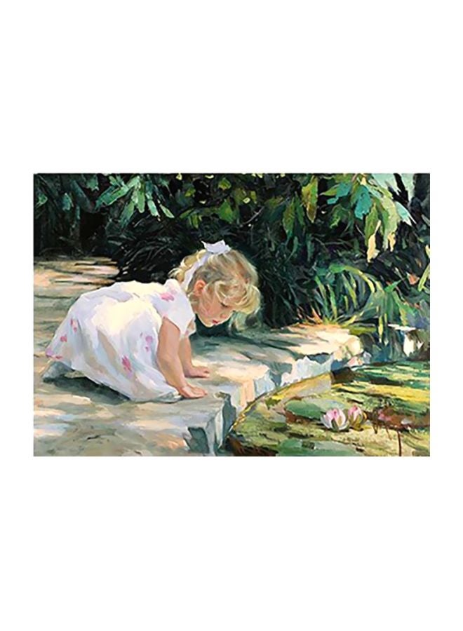 Decorative Wall Art Green/White 24x34cm