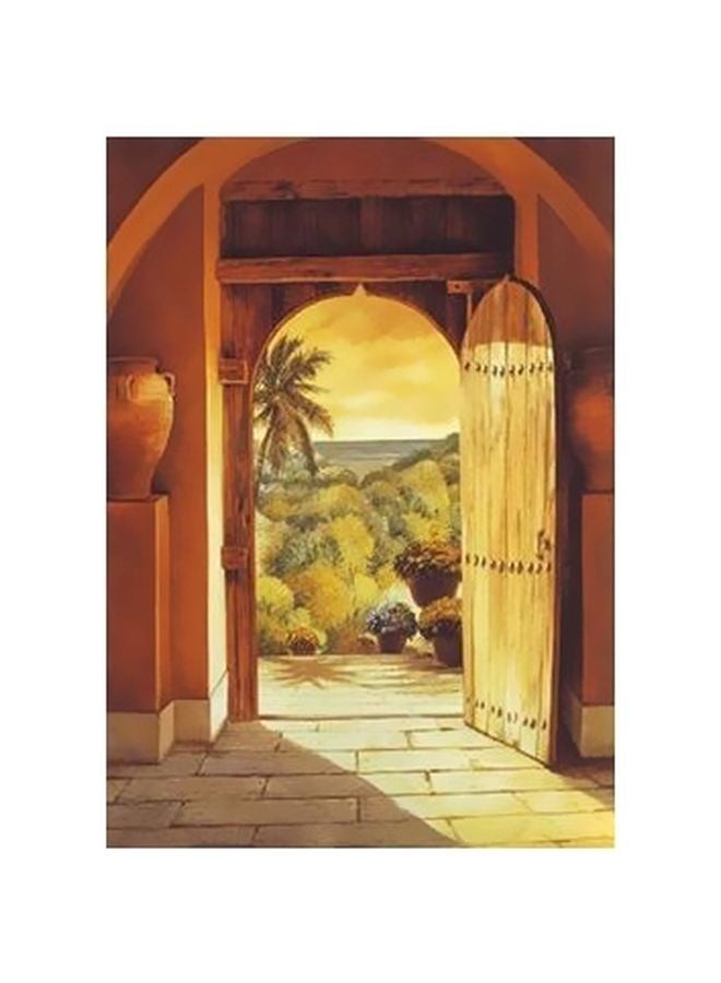 فوتو بلوك بوستر حائط للتزيين بيج / ذهبي / بني 24×18سم