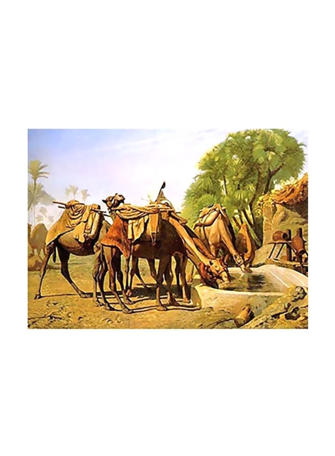 Decorative Wall Poster Green/Brown/White 24x34cm