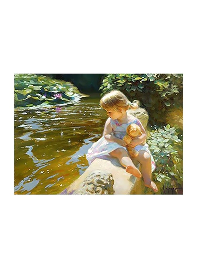 فوتو بلوك بوستر حائط للتزيين بيج/ أخضر/ أصفر 24x34سم