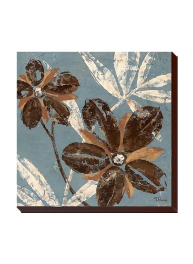 Decorative Wall Poster With Frame Brown/Blue/White 15x15cm