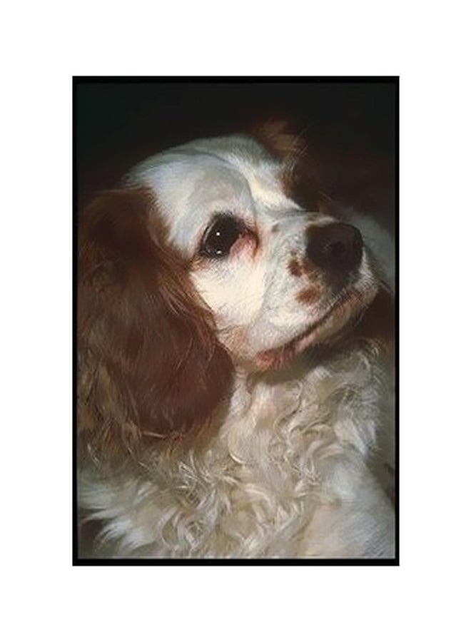 Decorative Wall Poster White/Brown/Black 34x24cm