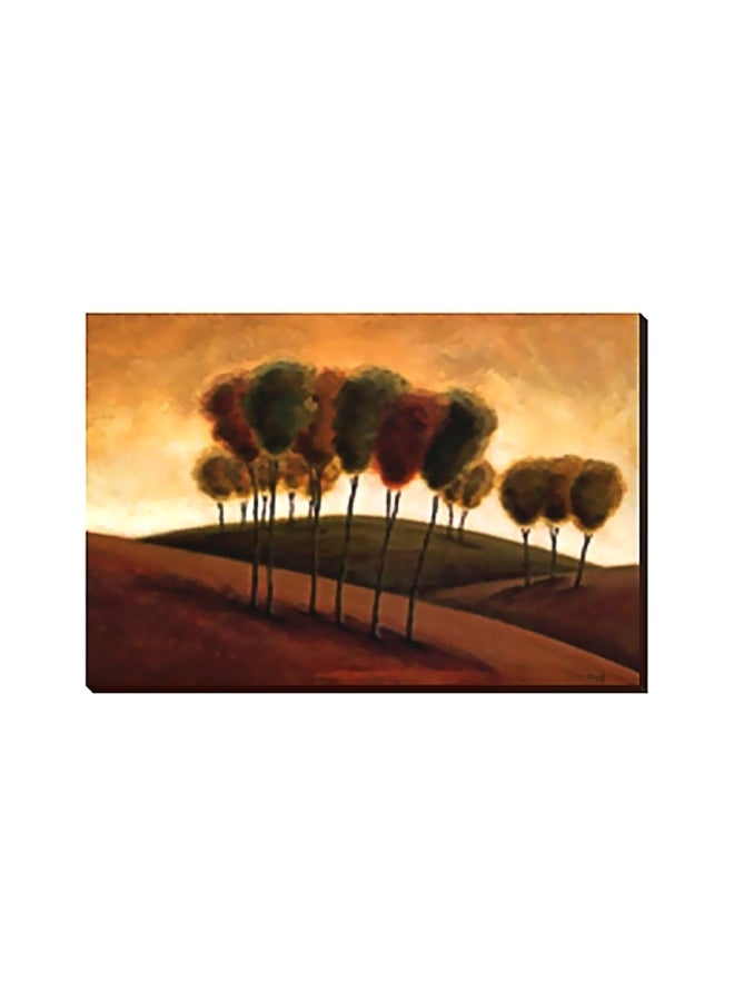 لوحة فنية لديكور الحائط بني/أخضر/أصفر 30x20سم