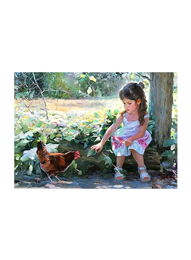 Decorative Wall Poster Green/White/Brown 18x24cm