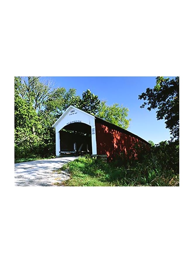 Decorative Printed Wall Poster Green/White/Red 31X45cm