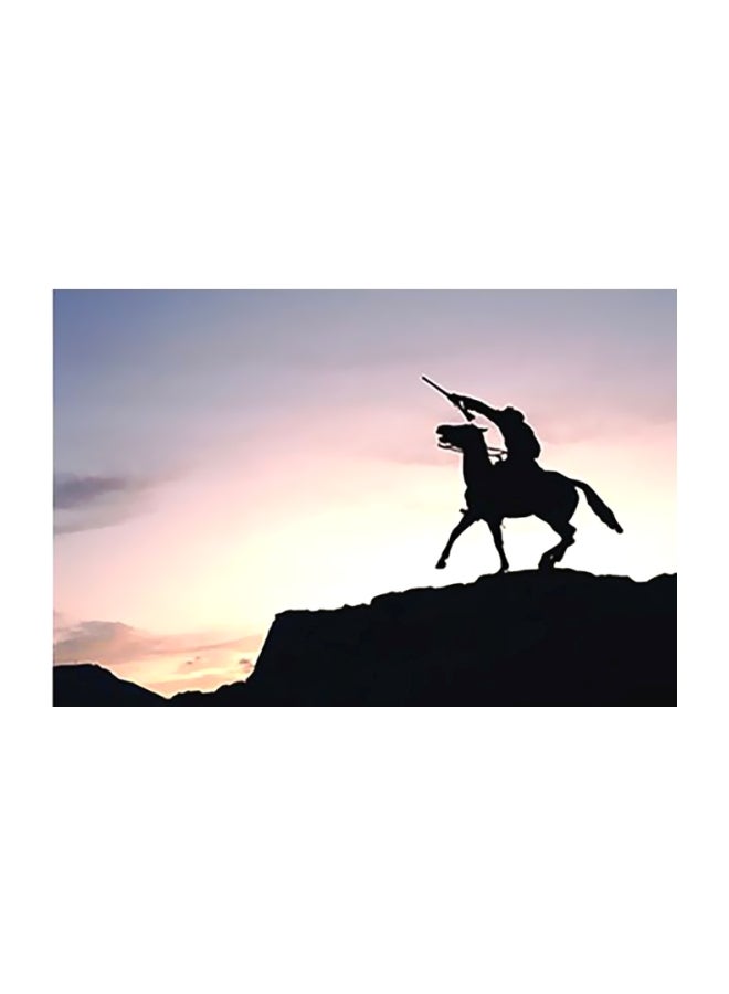 Decorative Printed Wall Poster White/Blue/Black 40X60cm