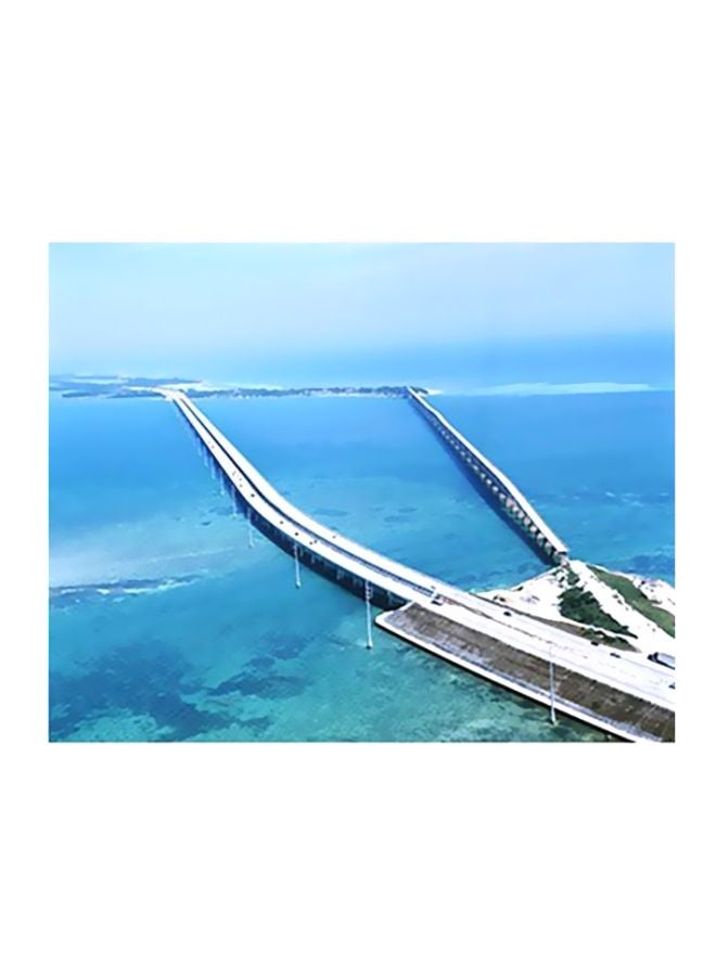 بوستر جداري مطبوع للتزيين أزرق/ أبيض 18X24سم