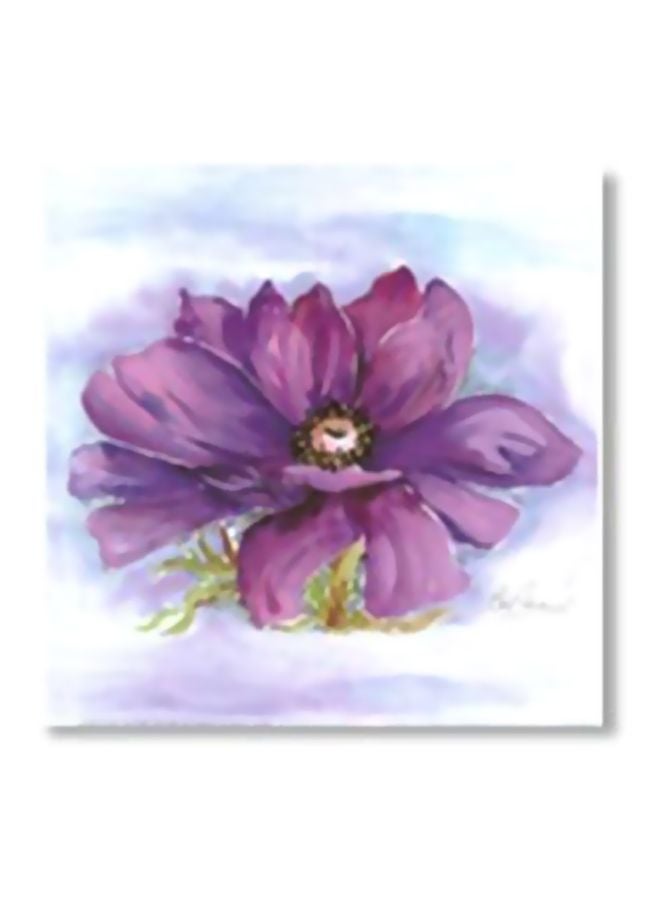 لوحة جدارية لتزيين الحائط مع إطار أرجواني/أخضر/أبيض 24x24سم