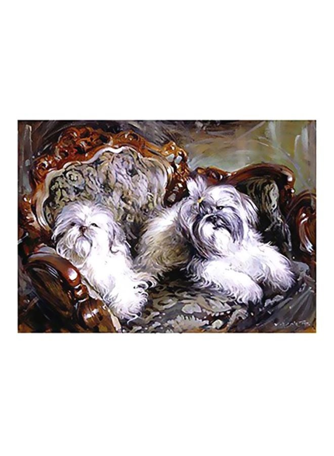 بوستر حائط للتزيين أبيض/أسود/بني 24x18سم