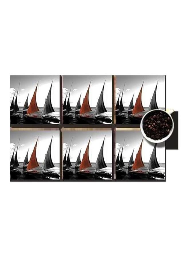 طقم قاعدة الأكواب 6 قطع متعدد الألوان 7x7سم