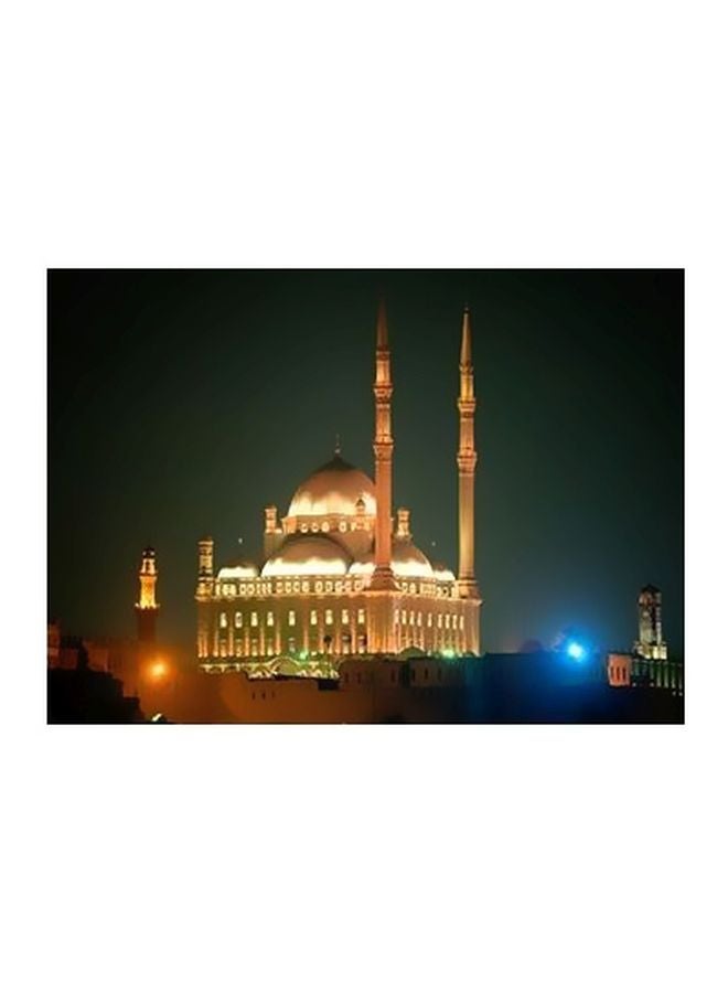 Wall Decorative Poster Yellow/Black/Brown 24x18cm