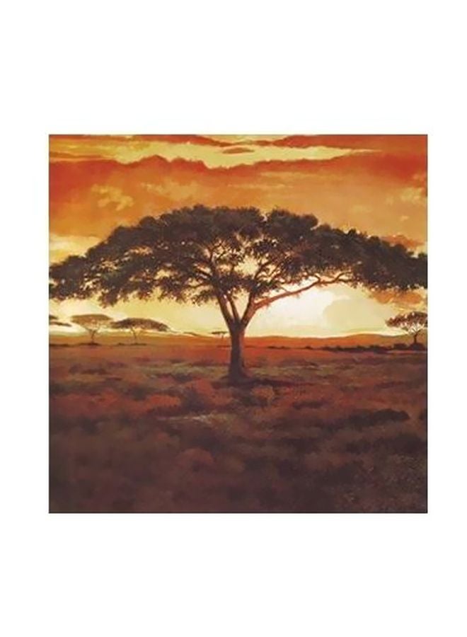 بوستر حائط للتزيين بني/أخضر/ذهبي 24x18سم