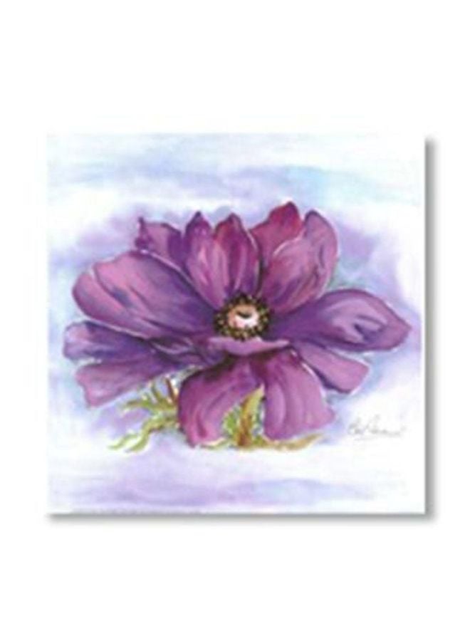 Photo Block Decorative Wall Painting With Frame Purple/Green 15x15cm 