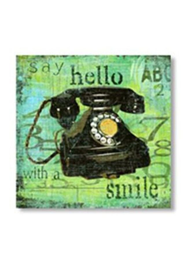 لوحة جدارية لتزيين الحائط مع إطار أخضر/أسود 34x34سم