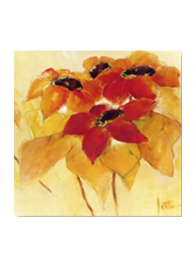 Photo Block Decorative Wall Poster With Frame Yellow/Red/Black 15x15cm