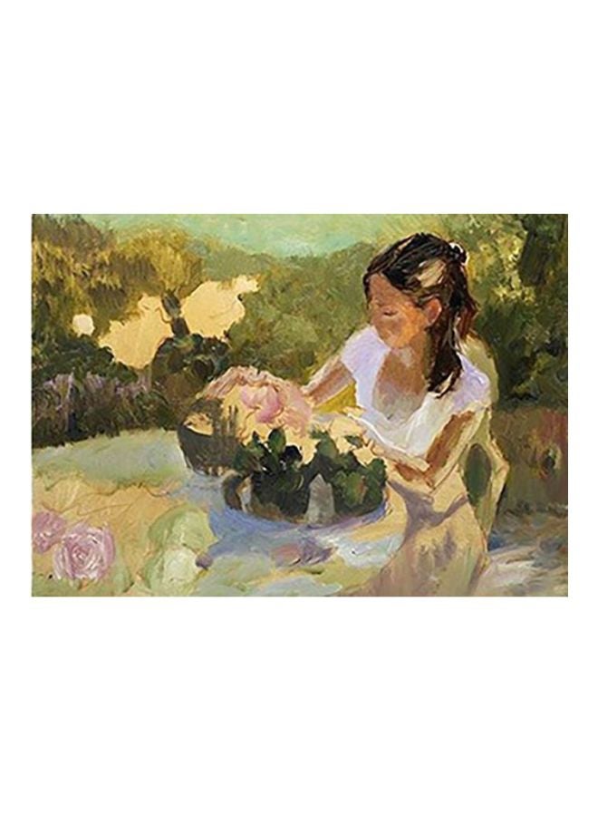 فوتو بلوك لوحة فنية لتزيين الجدار أخضر / أبيض / بيج 18x24سم