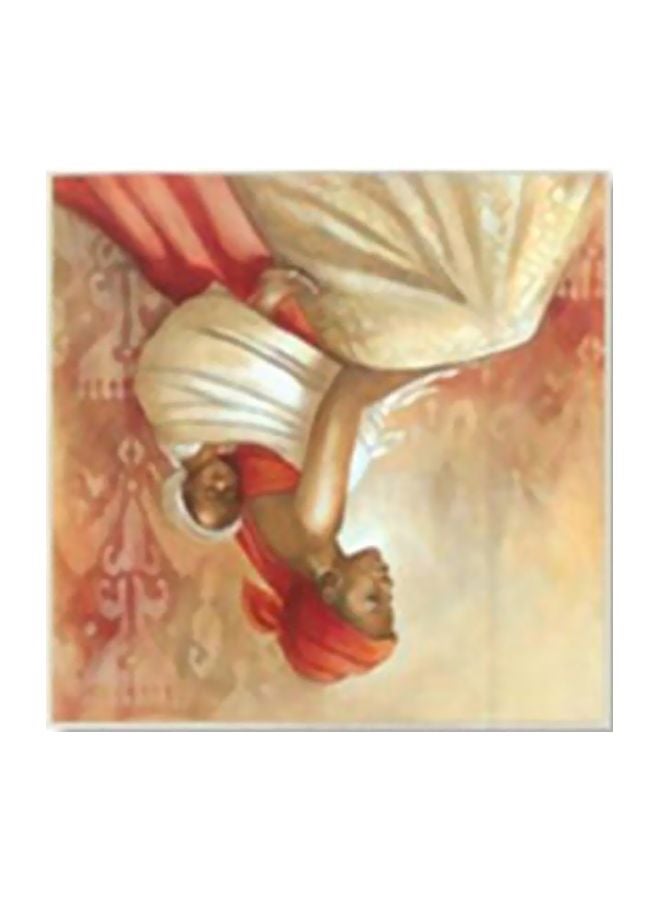 فوتو بلوك بوستر جداري للتزيين مع إطار أحمر/بيج/بني 24x24سم