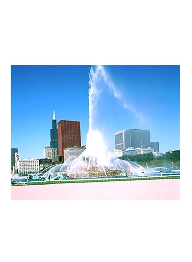 فوتو بلوك بوستر حائط للتزيين أزرق/أبيض/بني 45x31سم