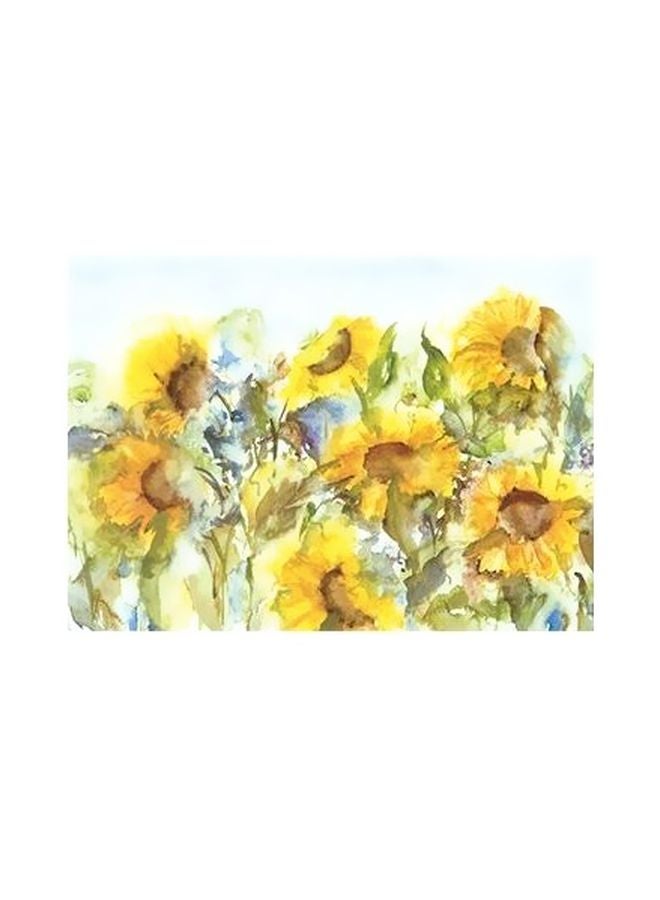 لوحة فنية لديكور الحائط بني/أخضر/أصفر 24x18سم