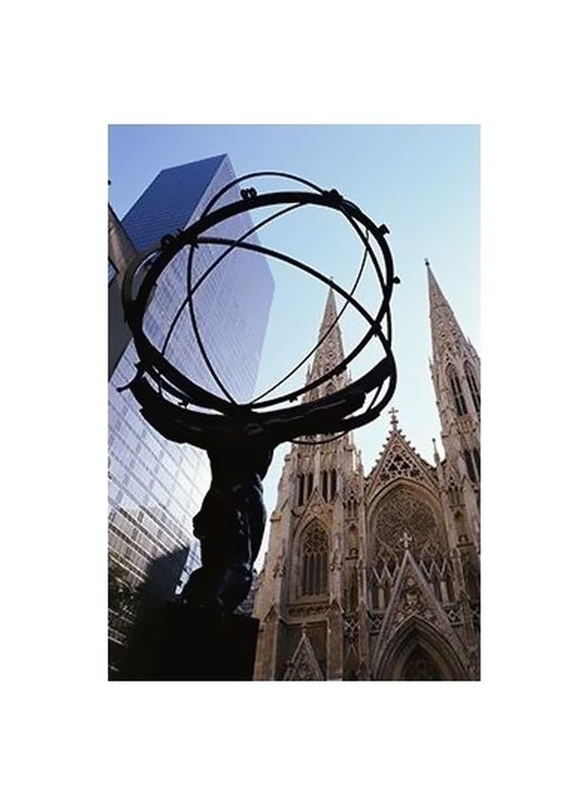 Decorative Wall Poster Blue/Beige/Black 60x40cm