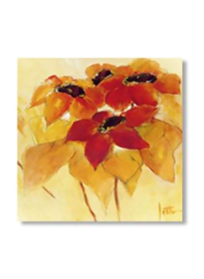 بوستر جداري للتزيين مع إطار بني/ أصفر/ بيج 24x24سم