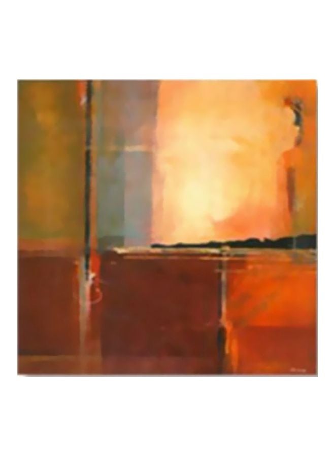 Decorative Wall Painting With Frame Beige/Brown/Orange 15x15cm