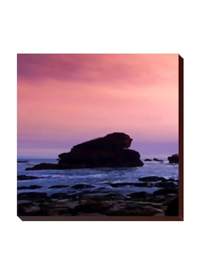 لوحة جدارية لتزيين الحائط مع إطار برتقالي / أزرق / أرجواني 34x34سم