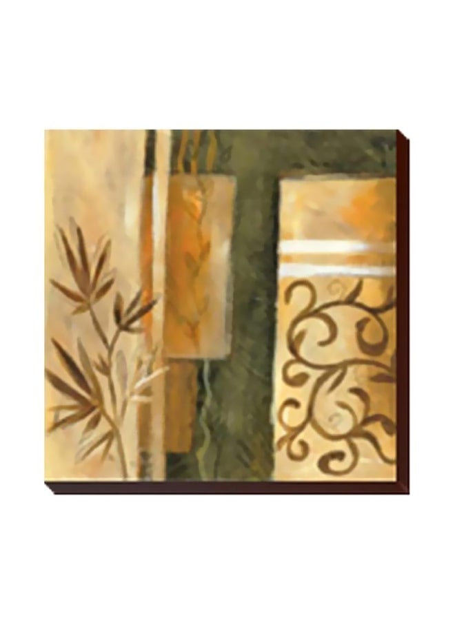 فوتو بلوك لوحة جدارية لتزيين الحائط مع إطار بيج/أخضر/أبيض 24x24سم