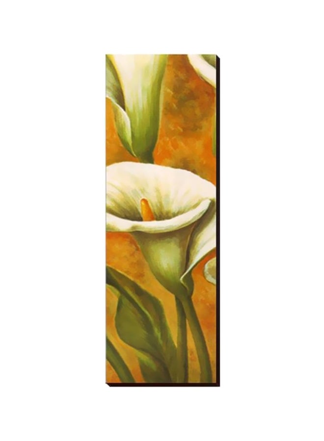 Decorative Wall Painting With Frame Orange/Green 29x99cm