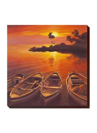 Decorative Wall Painting With Frame Yellow/Black/Beige 24x24cm - v1565798523/N29090419A_1
