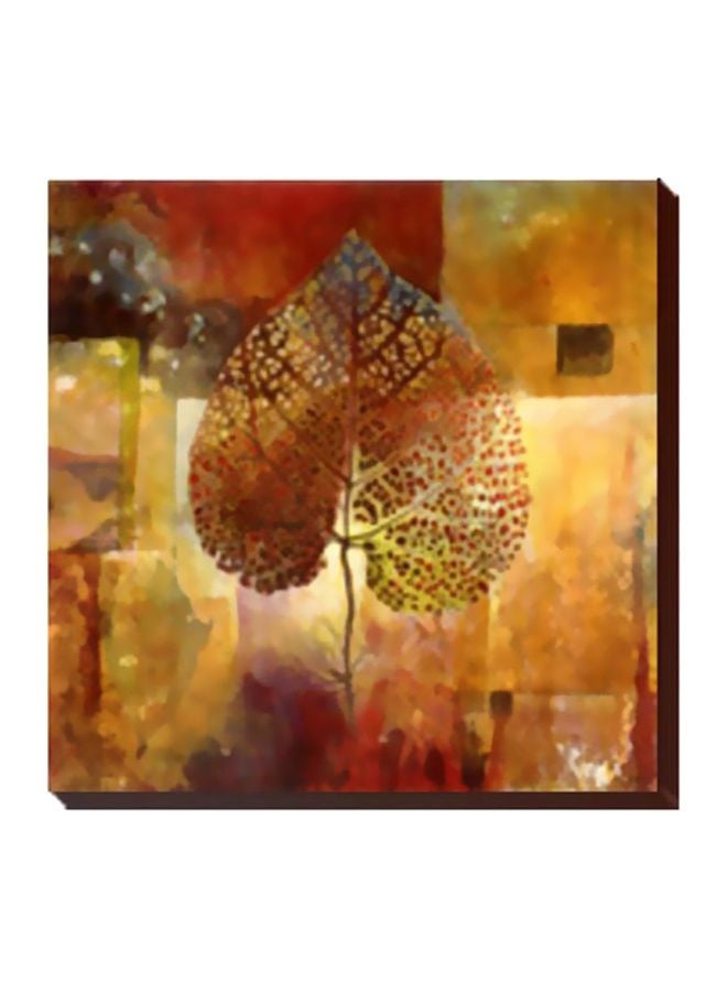 لوحة جدارية لتزيين الحائط مع إطار بني/أصفر/أخضر 24x24سم