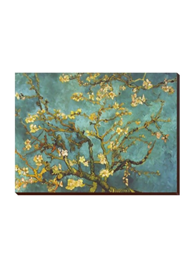 لوحة جدارية لتزيين الحائط مع إطار أزرق / أخضر 30x20سم