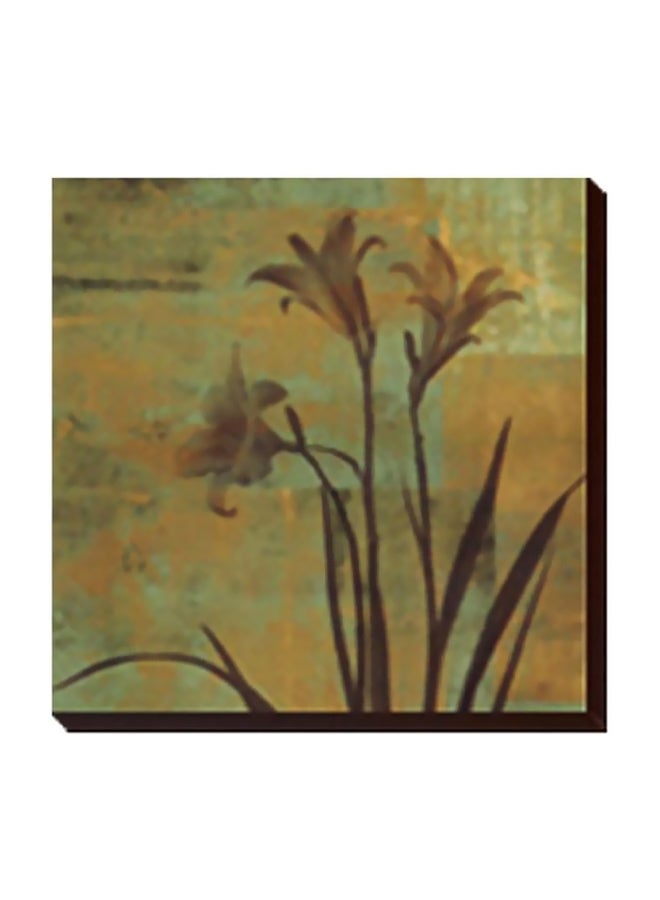 Decorative Wall Painting With Frame Yellow/Blue/Brown 15x15cm