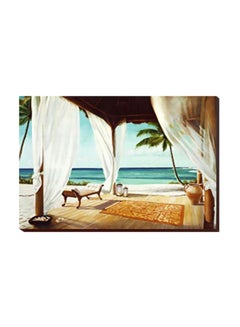 Decorative Wall Painting With Frame White/Beige/Green 30x20cm