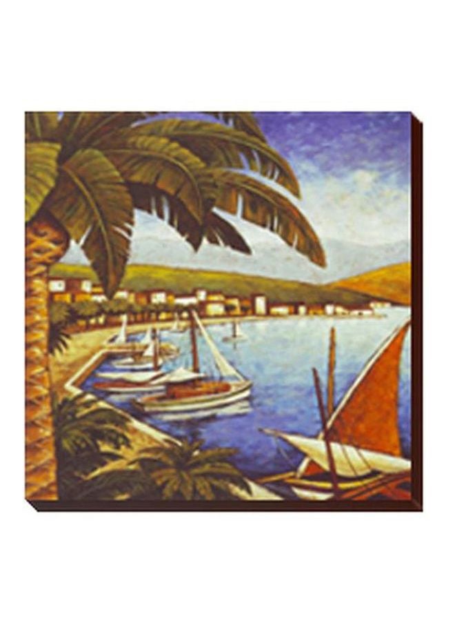 PHOTOBLOCK Decorative Wall Painting With Frame Blue/Green/Yellow 15x15cm