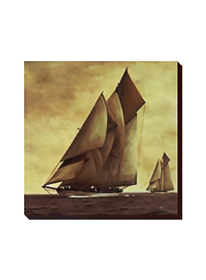 فوتو بلوك لوحة جدارية لتزيين الحائط مع إطار بيج / بني 15x15سم