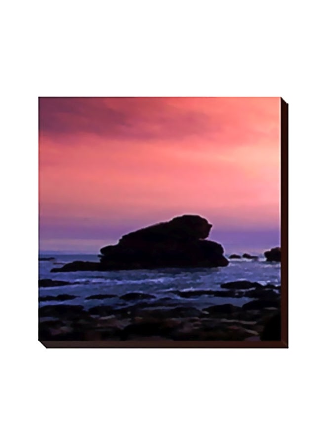 Decorative Wall Painting With Frame Blue/Pink/Black 47x47cm