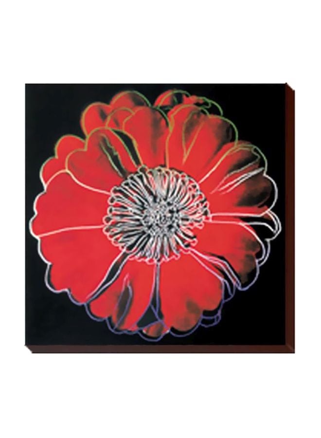 لوحة جدارية لتزيين الحائط مع إطار أحمر / أسود / أبيض 34x34سم