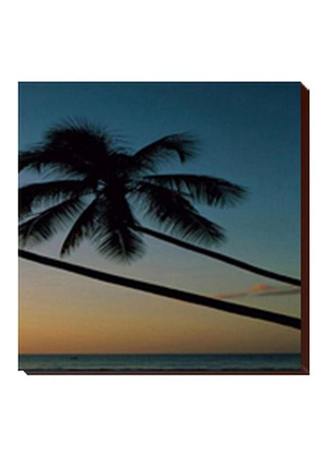 لوحة جدارية لتزيين الحائط مع إطار أزرق /أسود/بني 24x24سم