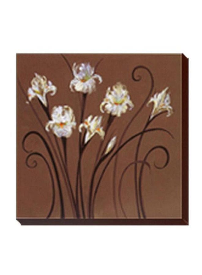 لوحة جدارية لتزيين الحائط مع إطار البني/الأبيض 15x15سم