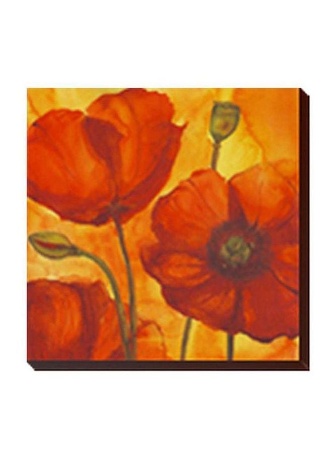 لوحة جدارية لتزيين الحائط مع إطار برتقالي/أصفر/أخضر 47x47سم