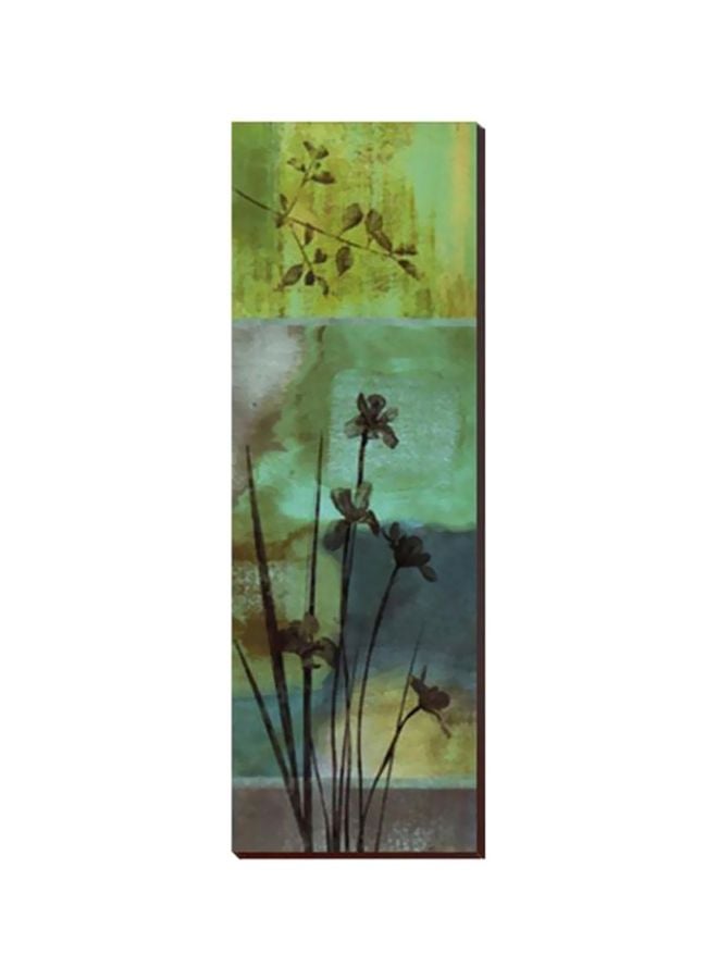 لوحة جدارية لتزيين الحائط مع إطار أخضر/أزرق/رمادي 13x45سم