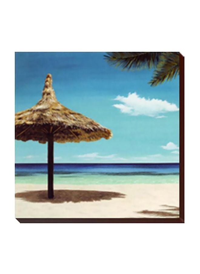 Decorative Wall Painting With Frame Blue/Brown/Green 15x15cm