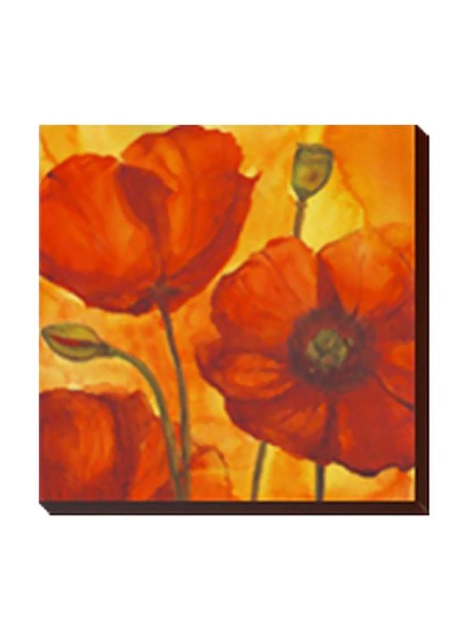 Decorative Wall Painting With Frame Orange/Yellow/Green 34x34cm